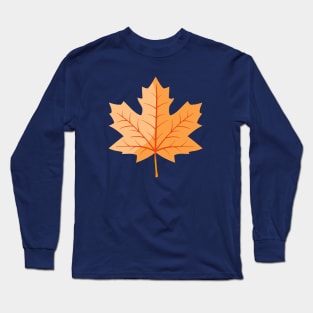 Light Orange Autumn Maple Leaf Long Sleeve T-Shirt